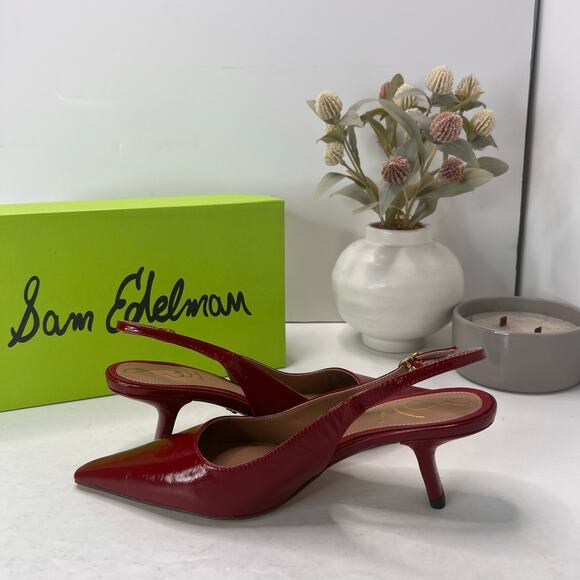 Sam Edelman Bianka Slingback Pumps Red I2677L9601 Women 8 M NWB - Picture 7 of 11